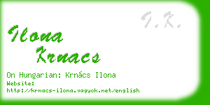 ilona krnacs business card