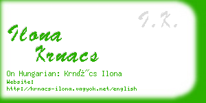 ilona krnacs business card